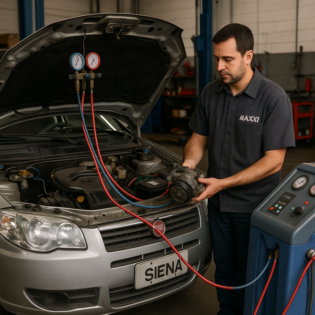 Diagnóstico de Siena com compressor ruim