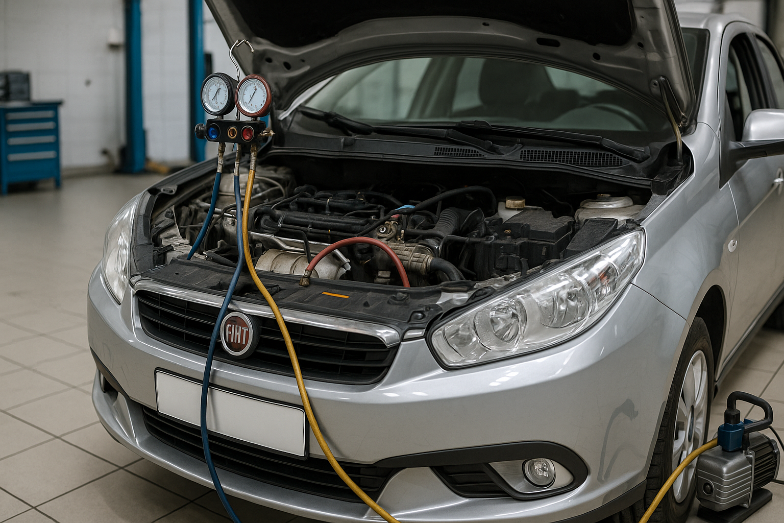 Siena com compressor de ar-condicionado ruim em análise